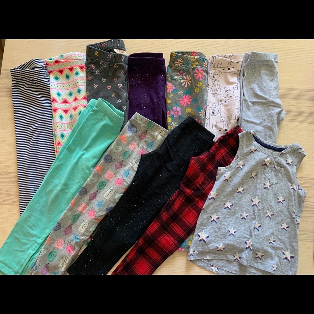 11 4T leggings and one tank top